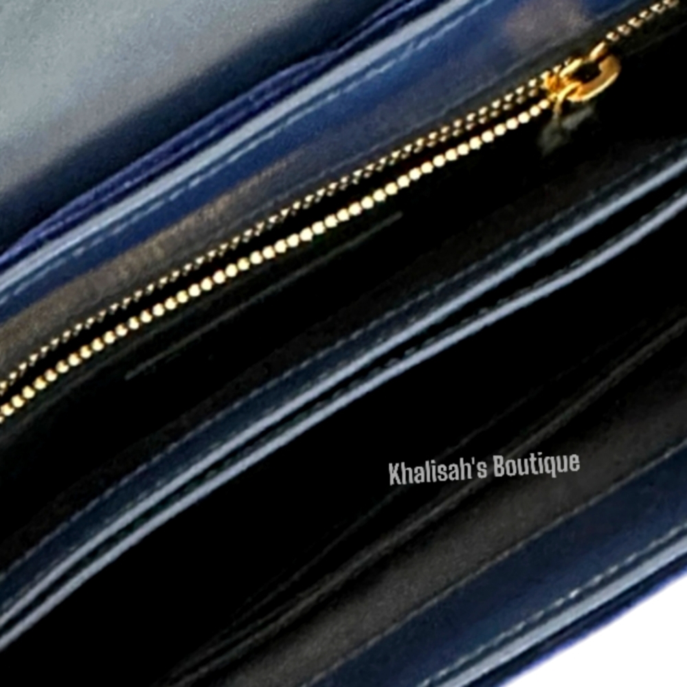 Very Rare!!! NEW!!! Saint Laurent YSL Blue Velvety Suede Toy Loulou Strap Bag - Picture 10 of 16